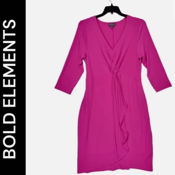 NWT Bold Element Stretch Fuschia Slimming Dress - Picture 1 of 14